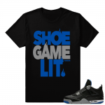 Air Jordan 4 Alternate Motorsport | Shoe Game Lit | Black T shirt