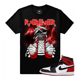 Match Jordan 1 Black Toe | Rare Air Mummy | Black T shirt