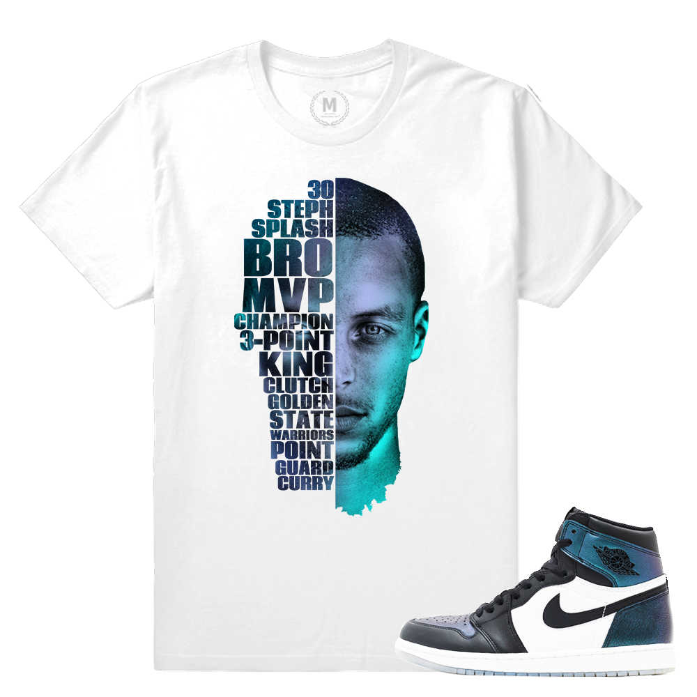 Match Jordan 1 Chameleon All Star | Steph Curry | White T shirt