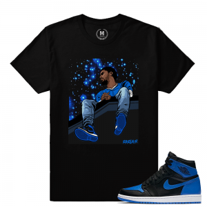 Match Jordan 1 Royal OG | J cole x Og Royals | Black T shirt