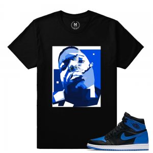 Match Jordan 1 Royal OG | Biggie Smalls | Black T shirt