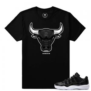 Match Air Jordan 11 Barons | Rare Air Bull 11s | Black T shirt