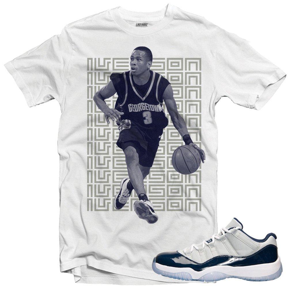 Georgetown 11 Lows shirts to match 'Iverson' White Sneaker Tees shirt