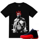 Match Flu Game 12 Jordan Retros | Iron Mike x Basquiat | Black T shirt