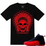 Match Flu Game 12 Jordan Retros | Long live the Chief | Black T shirt