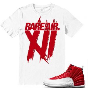 Match Gym Red 12 Jordan Retros | Rare Air XIIs | White T shirt