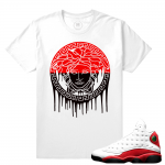 Match Jordan 13 OG Chicago | Medusa Drip | White T shirt