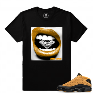 Match Air Jordan 13 Chutney | Diamond Lips | Black T shirt