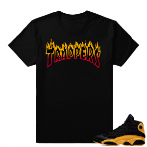 Match Air Jordan 13 shirts | Trappers Flame | Black shirt