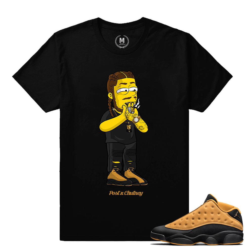 Match Air Jordan 13 Chutney | Post Malone x Chutney | Black T shirt