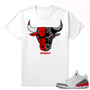 Air Jordan 3 Katrina Shirts to match Jordans  Cyborg Bull  White tee