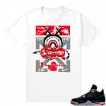 Jordan 4 Bred | Designer Mashup | White Shirt