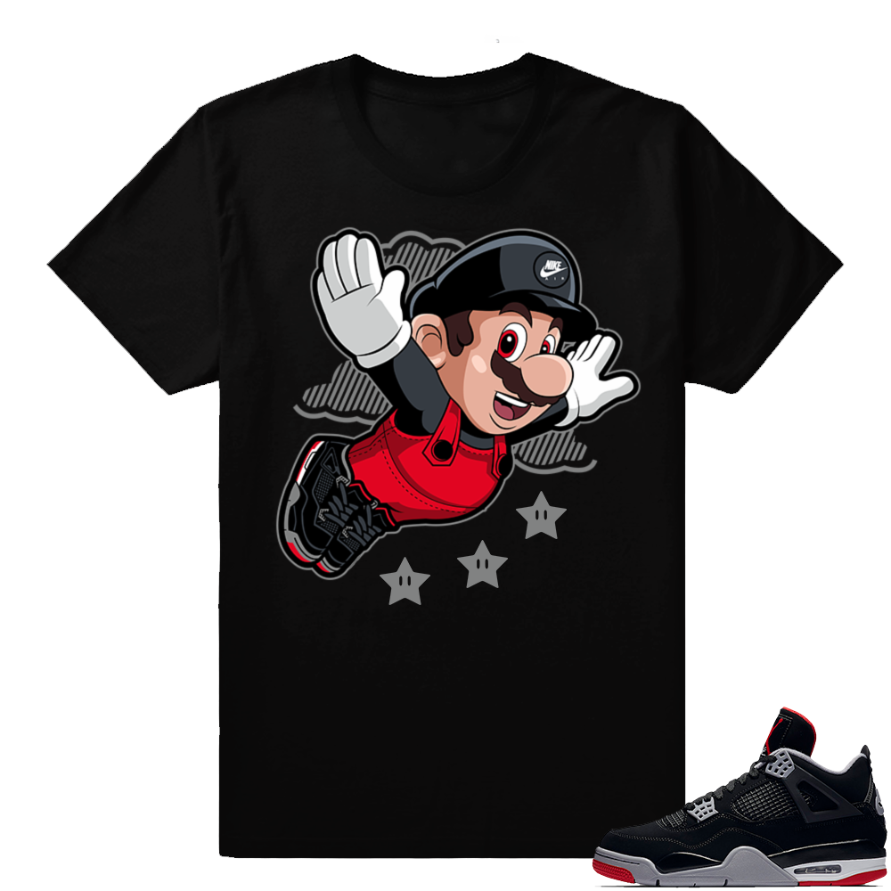 Jordan 4 Bred | Mario Fly | Black Shirt