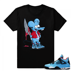 Air Jordan 4 Cactus Jack shirt  Itchy the Mouse  Black tee