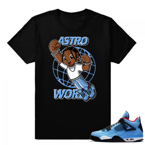 Air Jordan 4 Cactus Jack shirt match sneakers  Astro World  Black tee