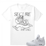 Match Air Jordan 4 Pure Money | Secure The Bag | White T shirt