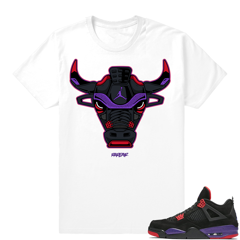 Air Jordan 4 Raptors Sneaker shirt clothing  Rare Air Bull 4s  White Tee