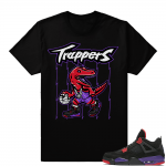 Air Jordan 4 Raptors Trappers shirt  Black Tee