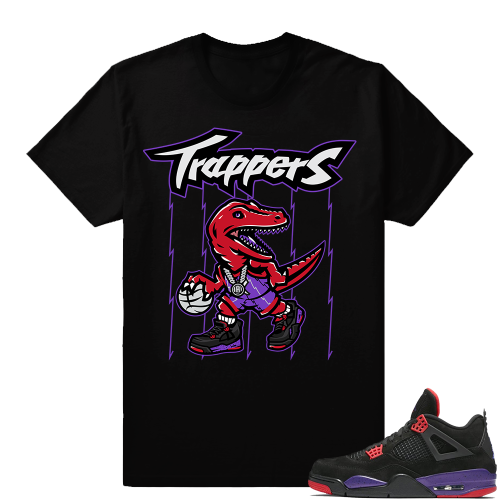 Air Jordan 4 Raptors Trappers shirt  Black Tee