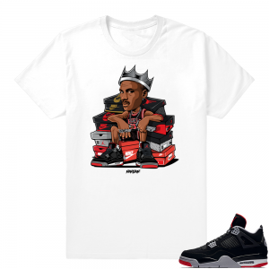 Jordan 4 Bred | Sneaker King | White Shirt