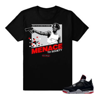 Jordan 4 Bred | Menace 8 Bit Pixel | Black Shirt