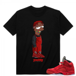 Air Jordan 5 Red Suede  tees shirt - Lil Yachty - Black