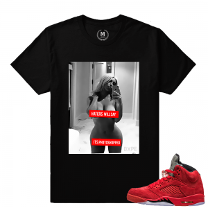 Air Jordan 5 matching shirts - Haters will Say - Black