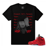 Air Jordan 5 t shirts Red Suede - Mask Off - Black