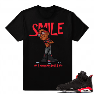 Air Jordan 6 Infrared matching sneaker shirt | Sneakerhead Erkel | Black shirt