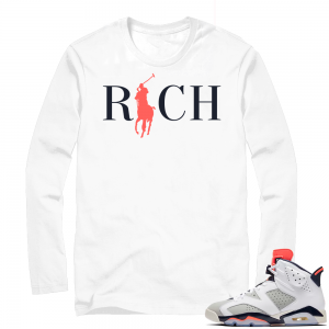 Air Jordan 6 Tinker infrared | Country Club Rich | White Long Sleeve shirt