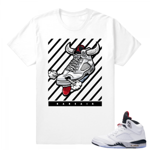 Air Jordan Cement 5 - Match Fly Kicks Cement 5 shirt- White