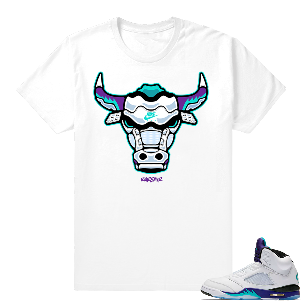 Air Jordan Grape t shirts | Rare Air Bull | White shirt