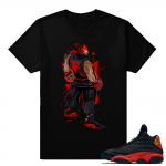 Air Jordan Retros Bred 13s Matching 'Akuma' T shirt - Black