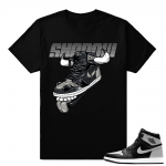 Air Jordan Shadow 1 Sneaker shirts Match  Shadow Fly Kicks  Black Tee