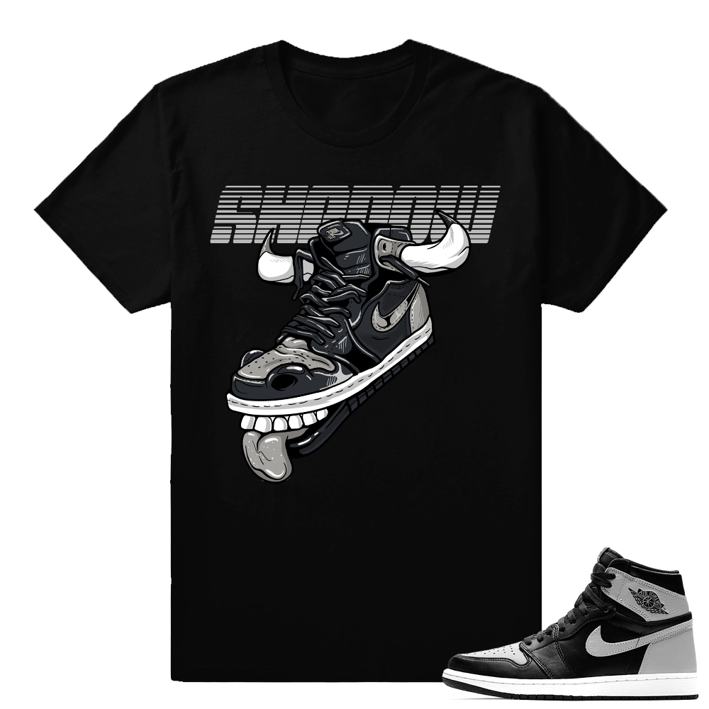 Air Jordan Shadow 1 Sneaker shirts Match  Shadow Fly Kicks  Black Tee