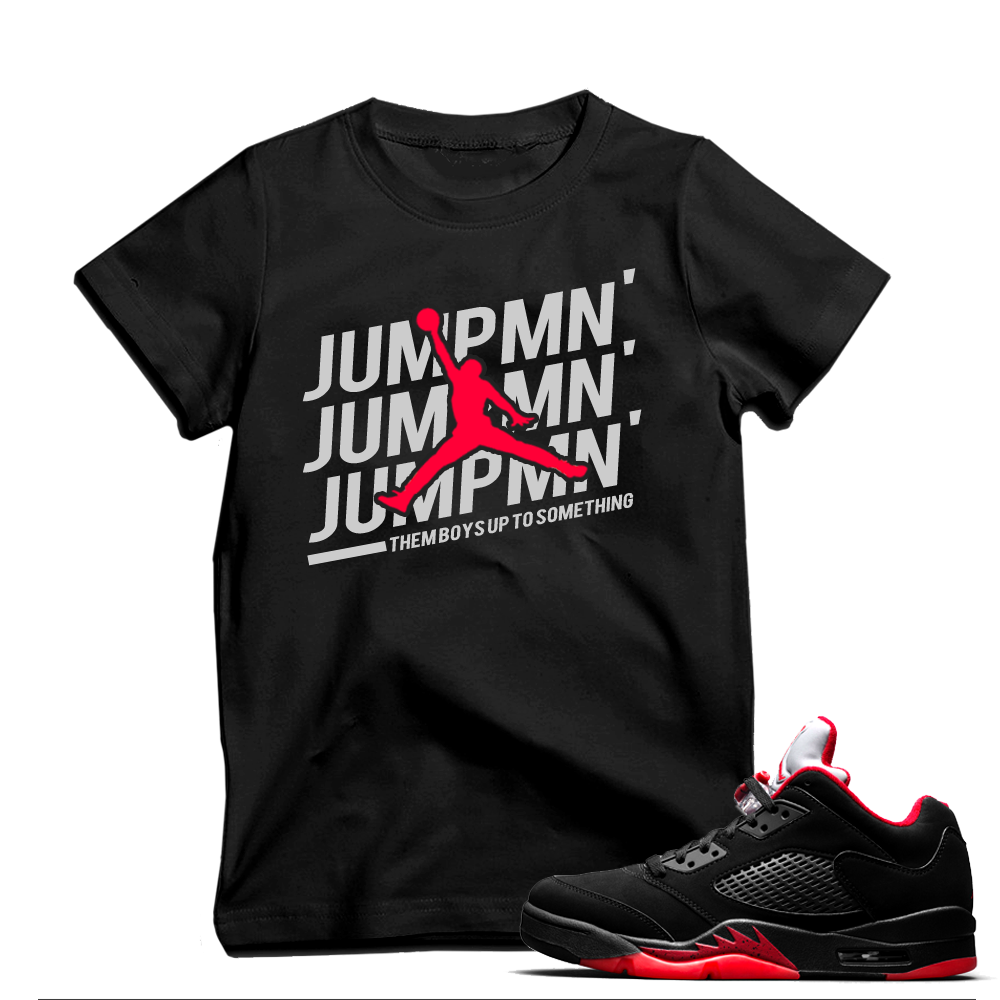 Match Air Jordan 5 Alternate 90 | 'JUMPMAN' | Black T shirt