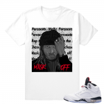 Air Jordan Retro 5 White Cement - Mask Off T shirt - White