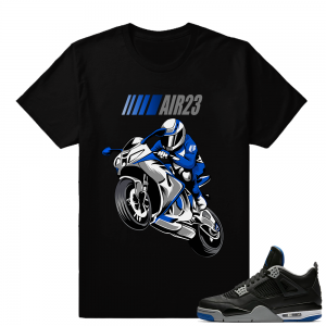 Match Air Jordan 4 Motorsport Away | Air 23 | Black T shirt