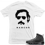 Jordan 9 Anthracite Shirt to match 'Narcos' Tee White