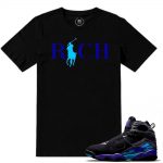 Aqua 8s t shirt to match Country Club Rich Black Tee