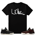 Awok Jordan 3 matching shirt  WOKE Signature  Black Tee