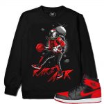 Match Banned 1s Jordan Retro| MJ 23 Moon Man | Black Crew Neck Sweatshirt