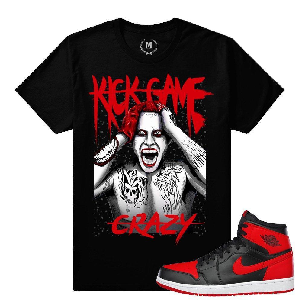 Match Banned 1s Jordan Retro| Kick Game Crazy Joker | Black T shirt