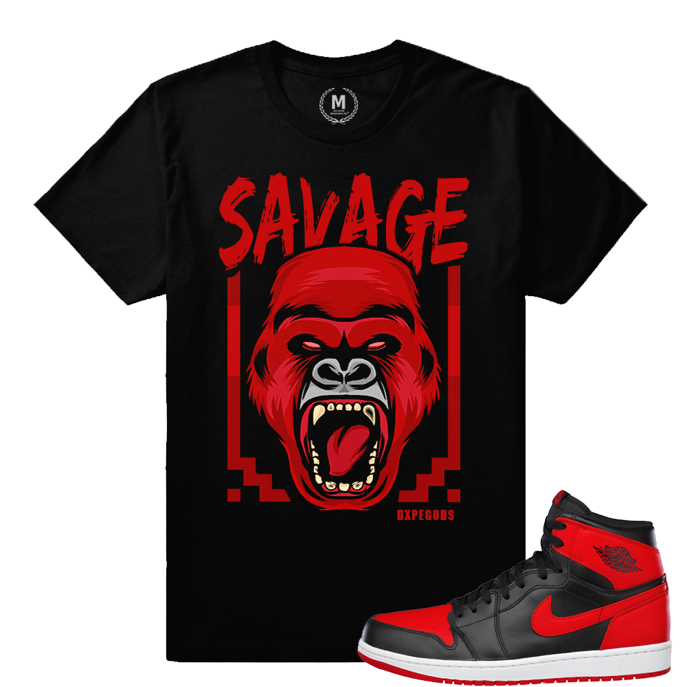 Match Banned 1s Jordan Retro | Savage | Black T shirt