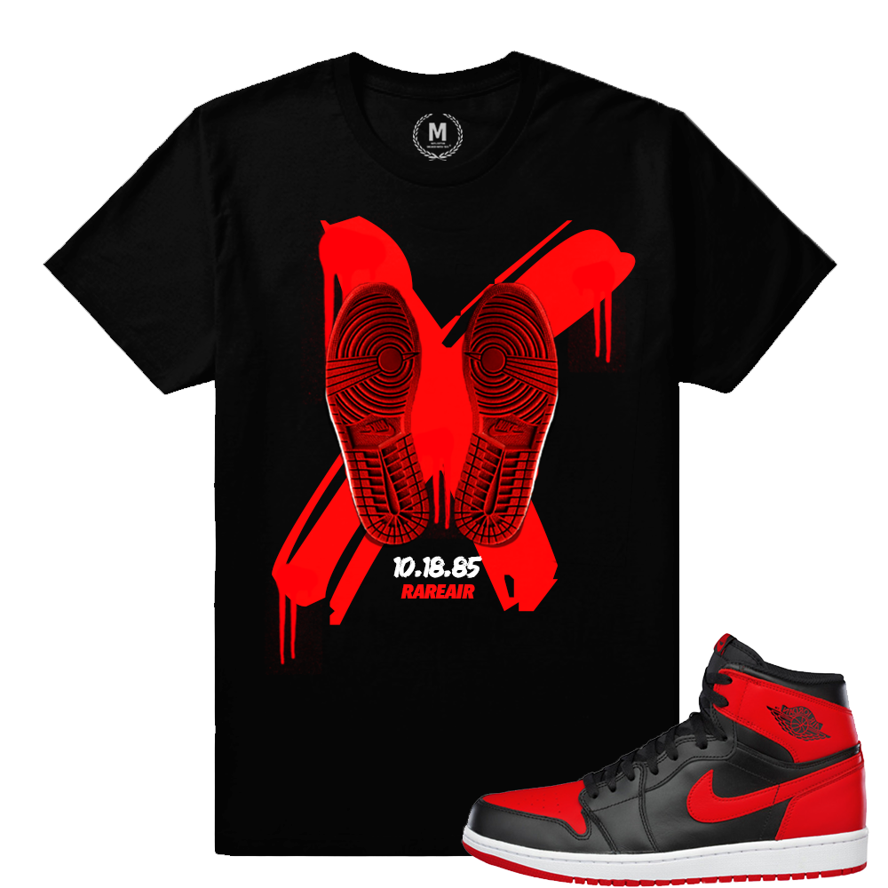 Match Banned 1s Jordan Retro | Banned Sole | Black T shirt