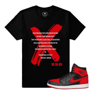 Match Banned 1s Jordan Retro| Ban Letter | Black T shirt