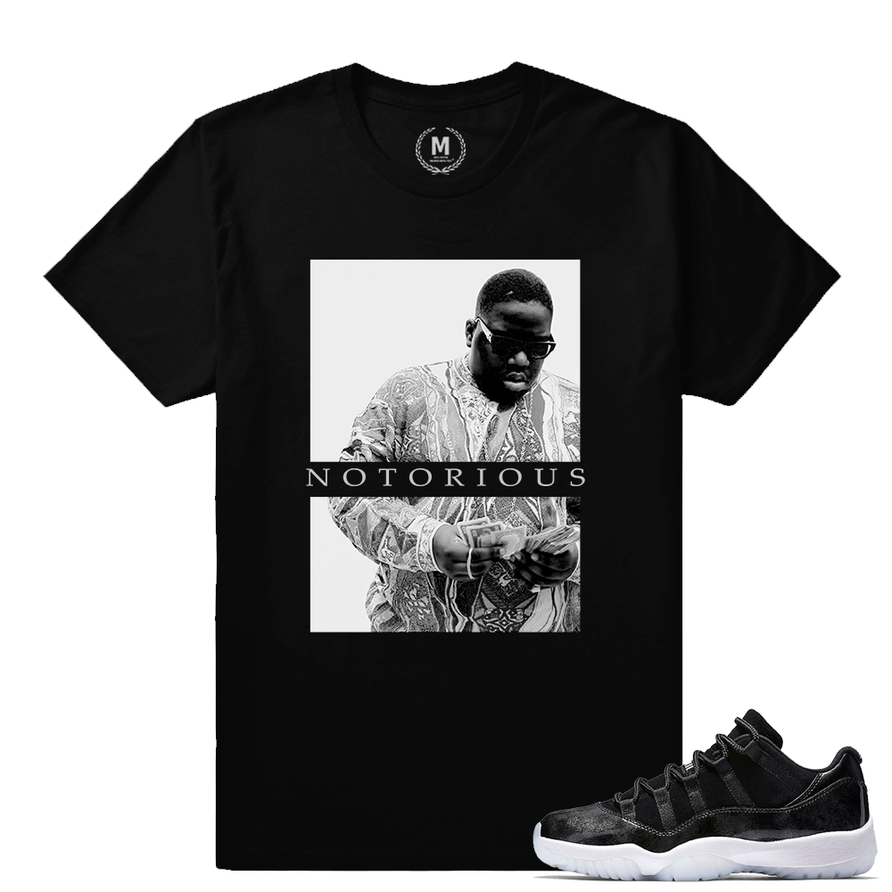 Match Air Jordan 11 Barons | Notorious | Black T shirt