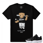 Match Air Jordan 11 Barons | MJ Bear | Black T shirt