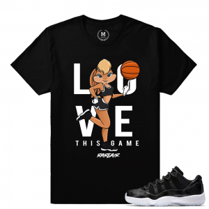 Match Air Jordan 11 Barons | Love This Game | Black T shirt