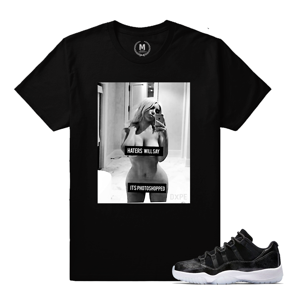 Match Air Jordan 11 Barons | Haters Will Say | Black T shirt